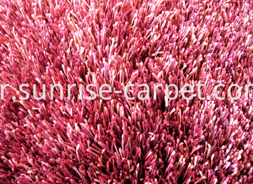 Polyester Silk Thick Yarn Shaggy Rug Pink